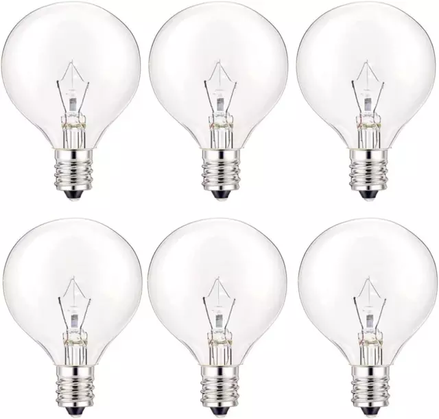 25 Watt Wax Warmer Bulbs, Light Bulbs for Full Size Scentsy Warmer, 6 Packs E12 2