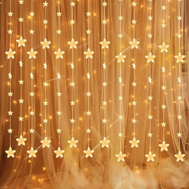 Rideaux Lumineux 80 Etoiles 144LedRideau Lumière Extérieur/Intérieur 8 Modes ...