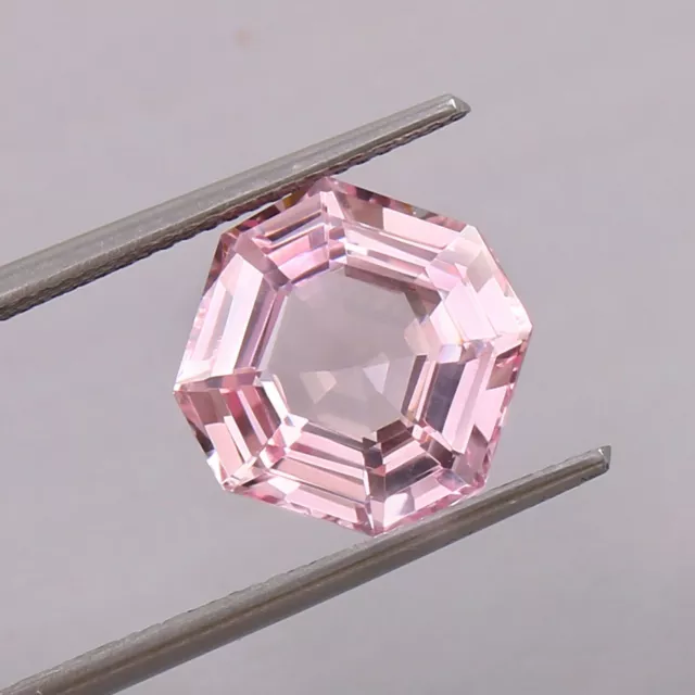 Natural Flawless Mozambique Pink Morganite Asscher Cut Loose Gemstone 7.60 Ct