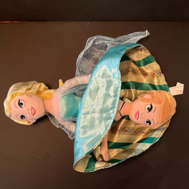 Disney Parks Frozen Anna Elsa Flip 2 in 1 Topsy Turvy Reversible Plush Doll