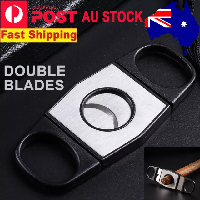Cigar Cutter Double Blades Stainless Steel Scissors Tobacco Trimmer Smoke Tool