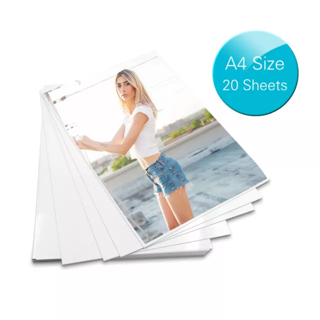 Professional A4 Size 20 Sheets Glossy Photo Paper 8.3 * 11.7 Inch 200gsm F1E7