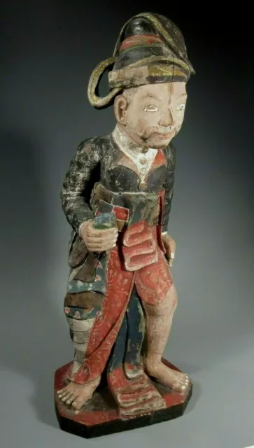 Burma Burmese Polychrome Teak Wood Statue of Shansawbwa ca. 20th c.