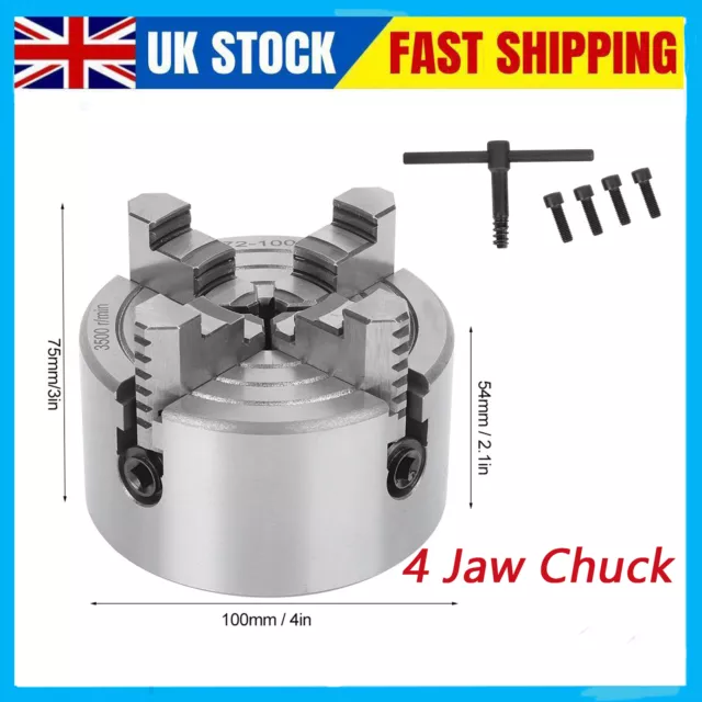 4" 4 Jaw Independent Lathe Chuck Strong Clamping Force Workholding Tool