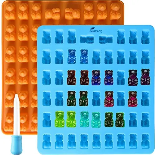 2 Pack 53 Cavity Silicone Gummy Bear Mold With a Dropper Making Gummy Candy C...