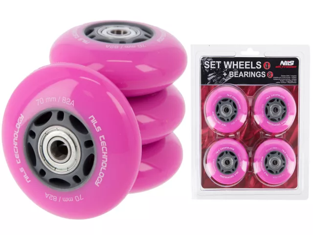 Inliner Rollen Rosa Wheels Lager ABEC7 4 St. Rollschuhe Triskates Mädchen 72mm