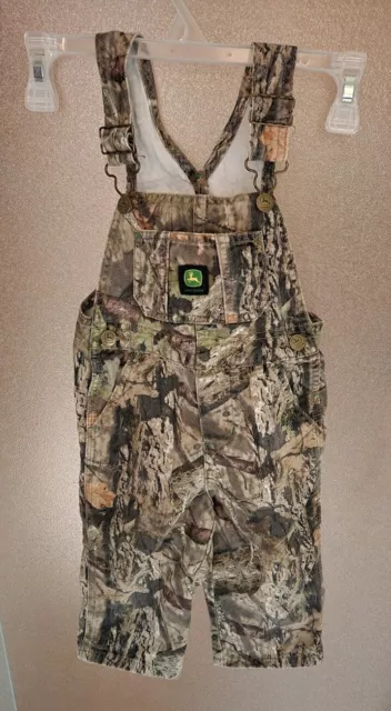 John Deere Kids Camouflage Overalls 2T Mossy Oak