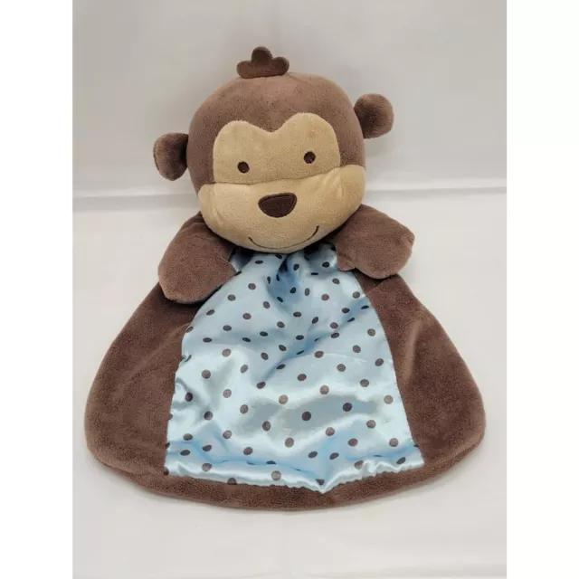 Just One You by Carter's Lovey Baby Security Blanket Plush Brown Monkey Satin