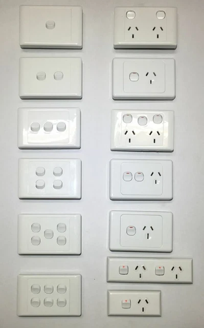 Prise électrique Double Classique 240V - Interrupteur Simple - Blanc - Marque EDA - Pour Mur