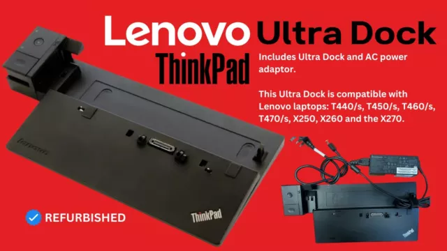 Lenovo ThinkPad Ultra Dock - Docking Station (SD20F8750) & AC Power Adaptor