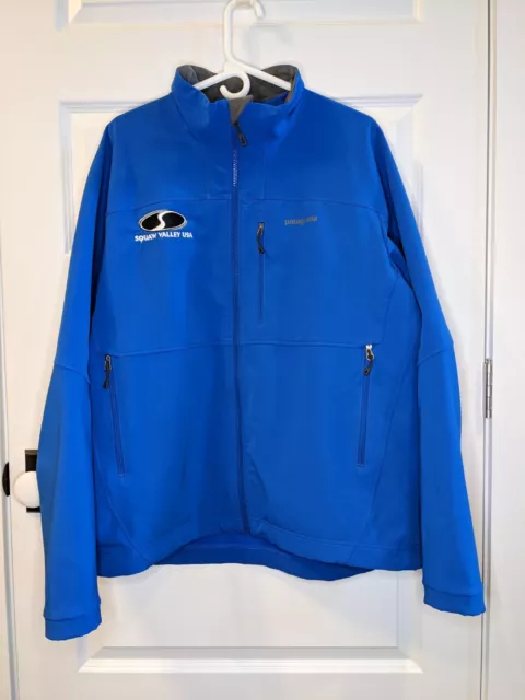 Patagonia Guide Softshell Jacket Full Zip Fleece Lined Blue Mens XL Logo'd