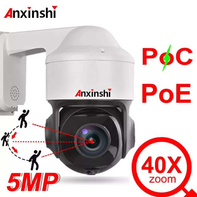 PoE&EoC 5MP 40X ZOOM IP PTZ Autotracking Mini Metal Camera + MIC +Speaker Onvif