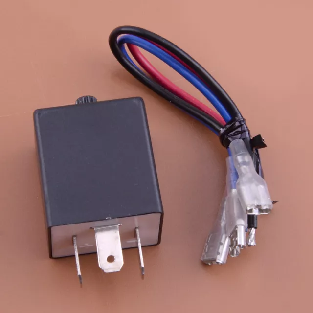 12V 3-Pin Flasher Relay w/ Wire for Solve Car Turn Signal LED Light Bulb Problem