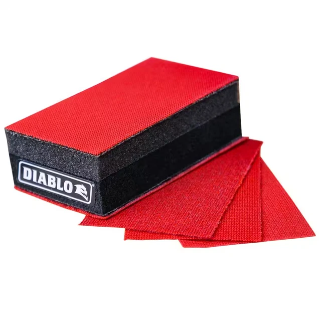 1/3 Sheet Reusable Hand Sanding Block w/ Assorted Faster Sheets (80,120,220 Grit