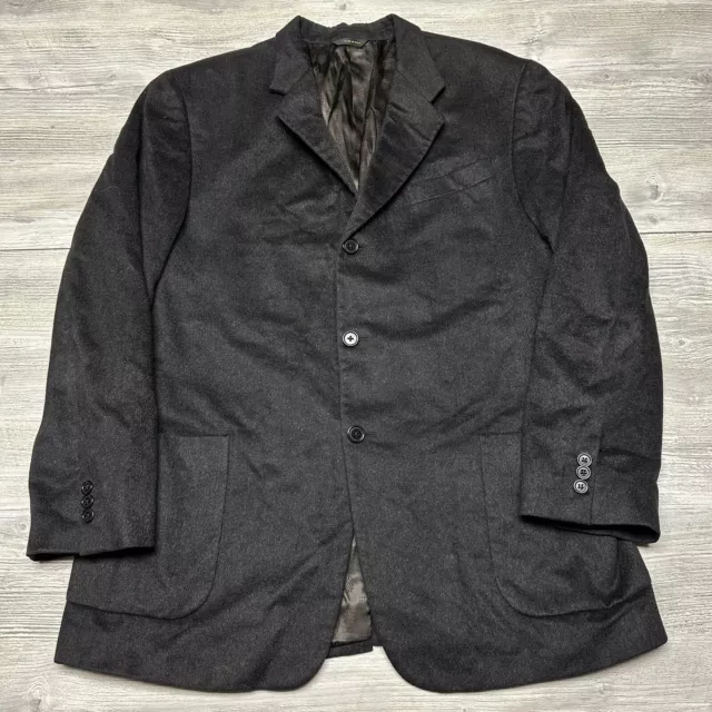 DONNA KARAN Blazer Size Mens 44R Black 100% Cashmere Sports coat Made in Italy