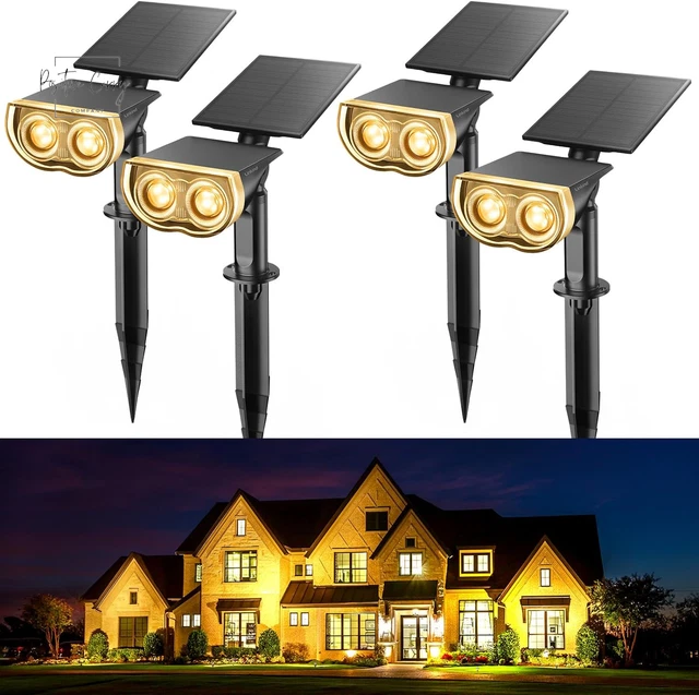 Solar Spot Lights Outdoor, Solar Lights Outdoor Waterproof IP67, Adjustable Pane