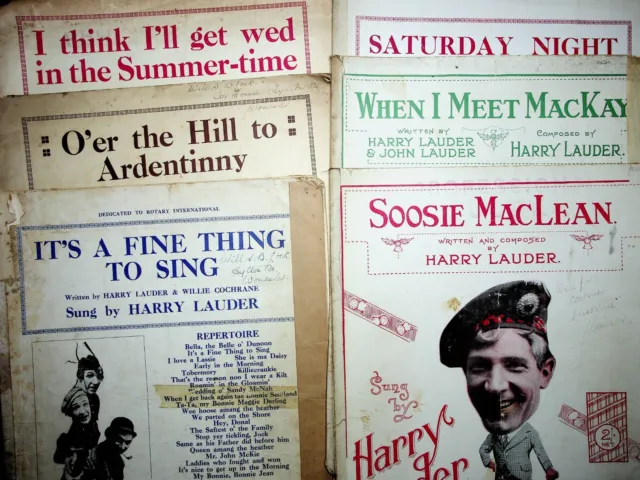 6 x 1921 Harry Lauder Variety Comic Songs & Patter Monologues Sheet Music Hall