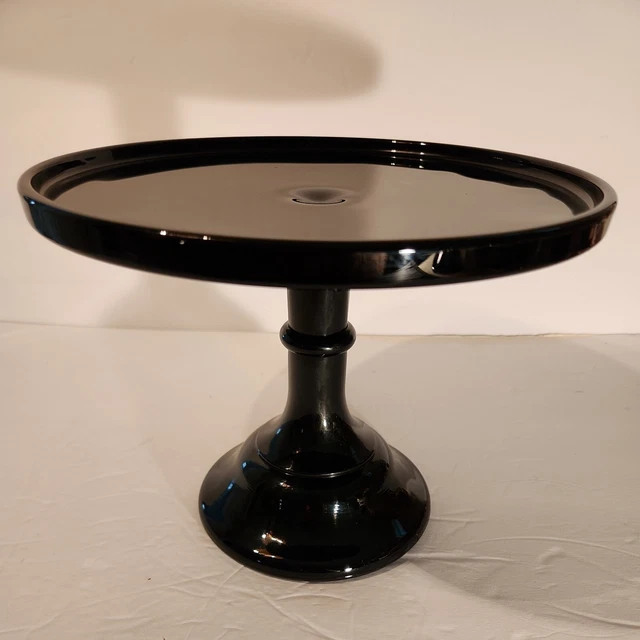 Black Raspberry Mosser Glass 9" Diameter Pedistal Cake Stand 7" Tall  Lqqk