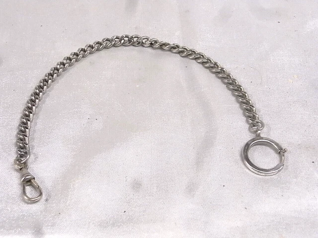 Ancienne Chaîne De Montre à Gousset En Acier Inoxydable - 26 Cm - Classique