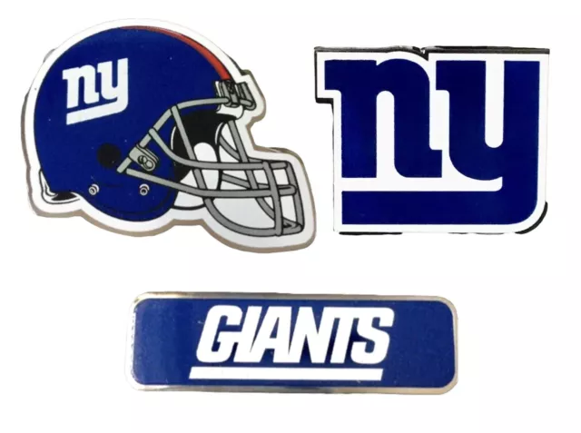 New York Giants NFL American Football Helmet Logo 3 Pack Pin Badge Set