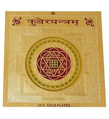 Yantra latón chapado en oro Shri Kuber Yantra (8 cm * 8 cm)