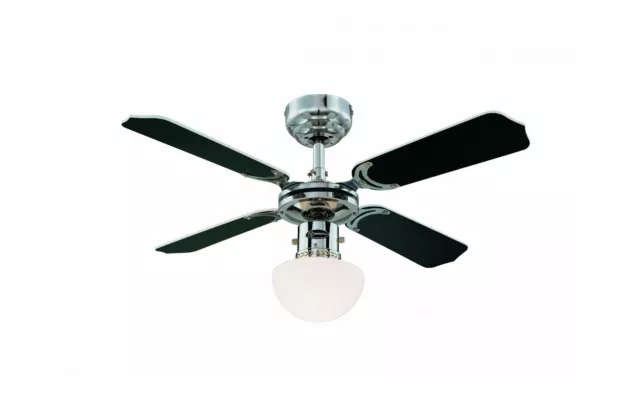 Kleine Deckenventilator Lampe Portland Ambiance Chrom 90 cm von Westinghouse