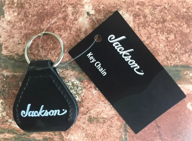 Jackson Pick Holder Keychain- Leather Plectrum Pouch Keyring, Guitar Merch/ Gift