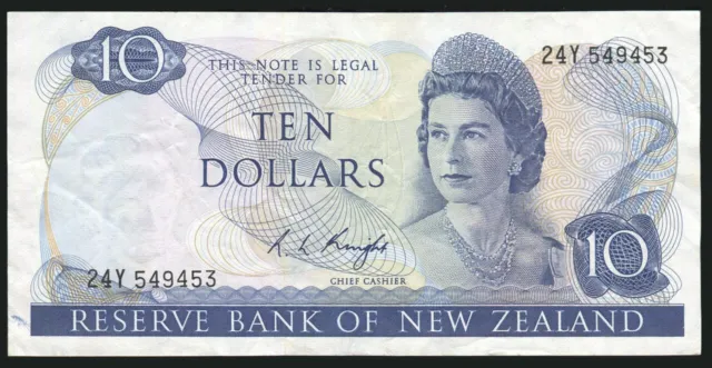 New Zealand - $10 - Knight - 24Y 549453 - Fine
