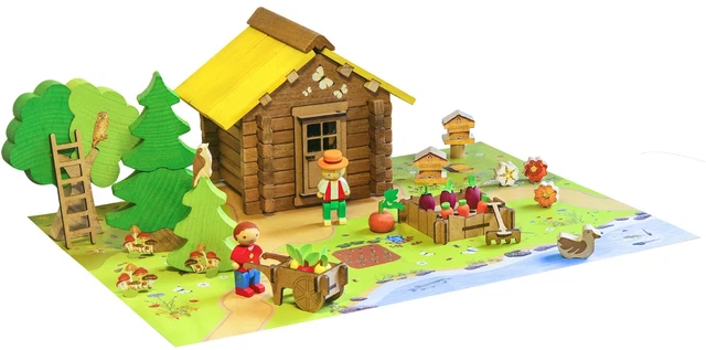 Jeu de construction en bois maison forestière n°2 Jeujura