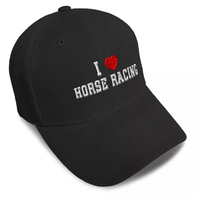 Baseball Cap I (Love) Horse Racing Red Heart Sports Lovers Horse Racing Lovers