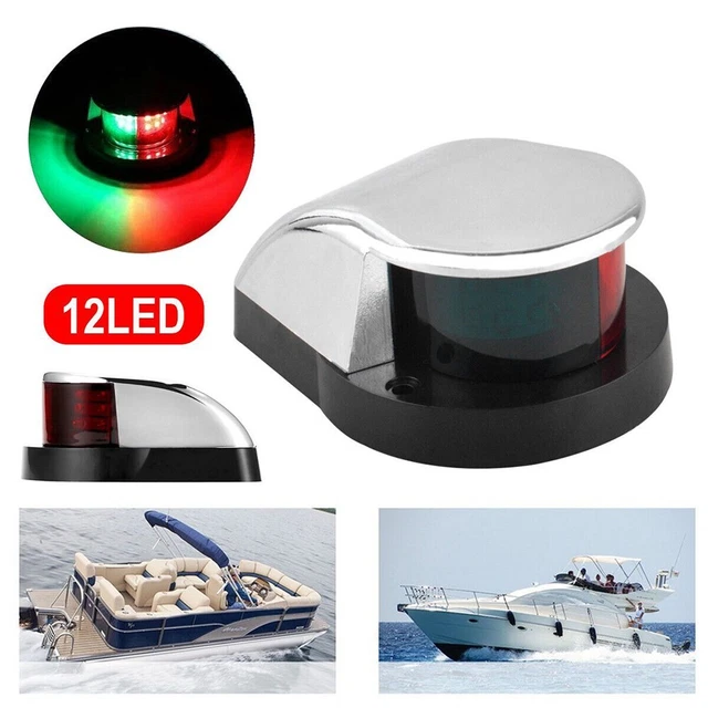 Lot De 4 Feux De Navigation LED ARMÉD – Rouge, Vert, 2 Blancs – Silicone étanche, 3 Modes – Pour Bateau, Yacht, Pêche