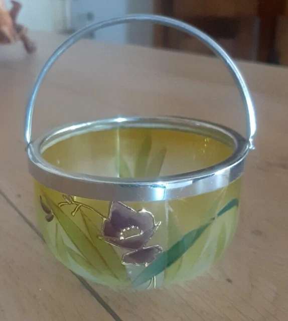 Panier coupe à fruits en verre soufflé et étiré