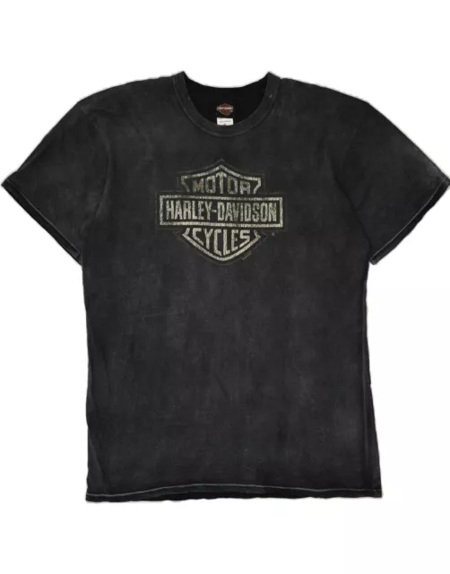 Harley Davidson grafisches Herren-T-Shirt Top XL grau Baumwolle BE23