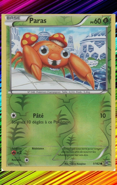 Paras Reverse - XY8:Impulsion Turbo - 1/162 - Carte Pokemon Neuve Française