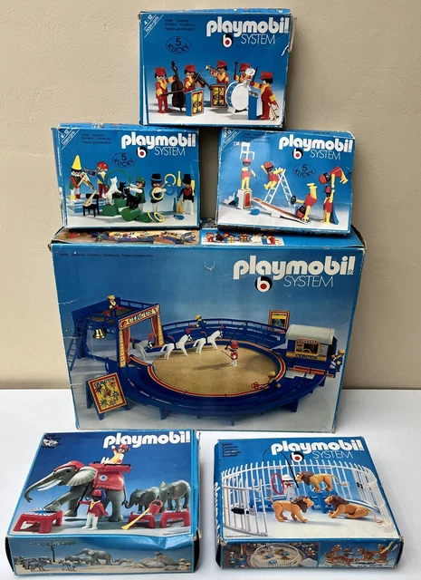 Playmobil 3510 Piste De Cirque Vintage - Boîte D'origine, System Klicky, Musiciens, Animaux