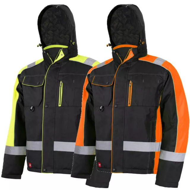 Winterjacke Arbeitsjacke Jacke Warnschutz Warnschutzjacke HiVis Gr. M - XXXL