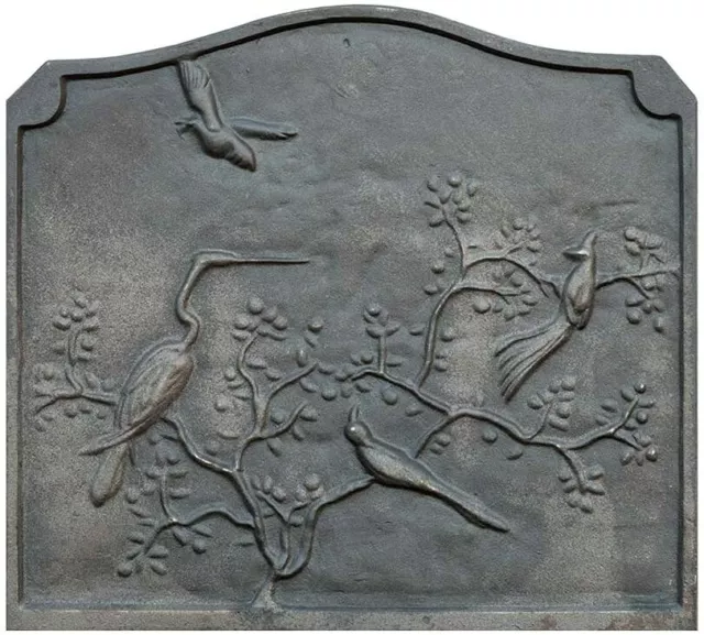 Lunaway Plaque de cheminée en Fonte Oiseaux| Dimensions: 53 x 49 cm| épaisseur 1