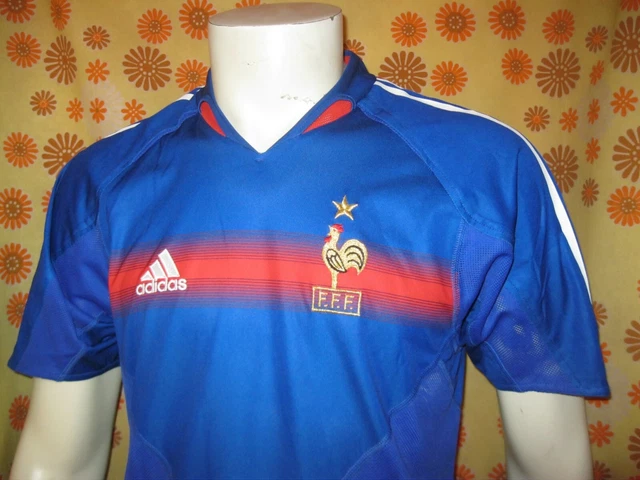 ANCIEN MAILLOT ADIDAS EQUIPE DE FRANCE 2004 TS HOME BLEU FFF Football