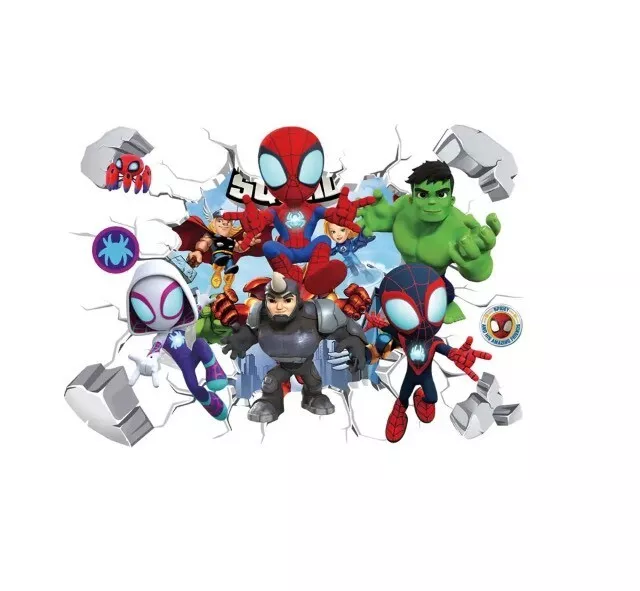 Marvel Spidey 3D Vinyl Wall Sticker Kids Bedroom Decor Superhero's