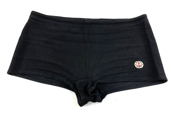 Vintage 60s Black Mens Swim Trunks Shorts Bathing Suit Size Large USA