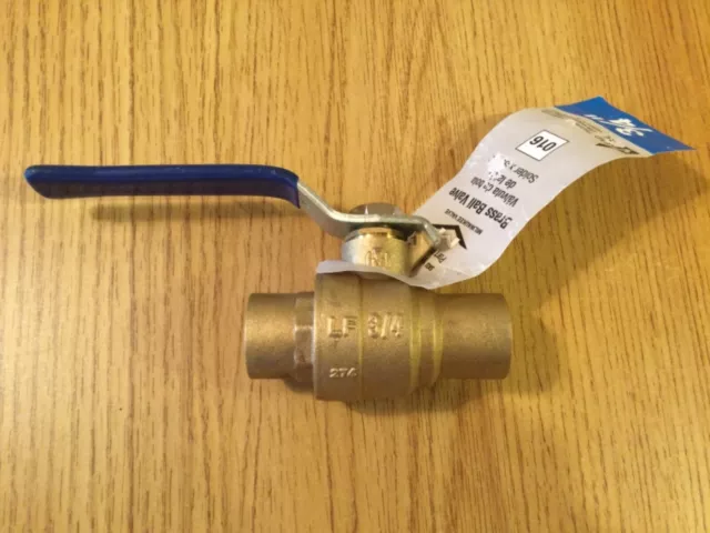 Milwaukee Valve 3/4 Inch Lead Free Brass Industrial Sweat X Sweat Ball Valve