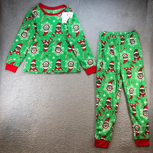 The Elf On The Shelf Sleepwear Girls Extra Small 4/5 Pajamas Canes Elves Green