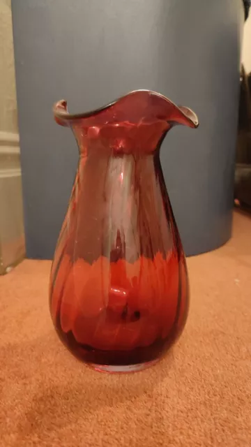 Beautiful Ruby Red Darlington Crystal Vase