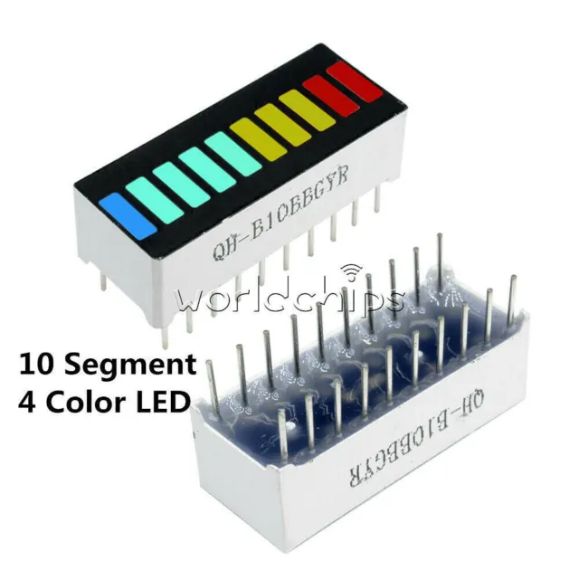 2/5/10PCS 10 Segment Colorful LED BAR Graph Indicator DIP Red Green Blue Yellow