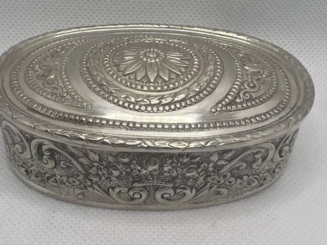 Massive Ovale Jugendstil Schnupftabakdose Silber 800 um 1900, Selten Massive Ovale Jugendstil Schnupftabakdose Silber 800 um 1900, Selten