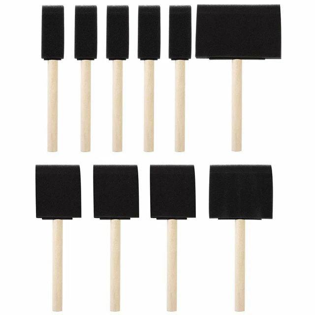 Set Di Spugna Per Pittura Con Pennello In Schiuma Con Manico In Legno Di 10 O3H7