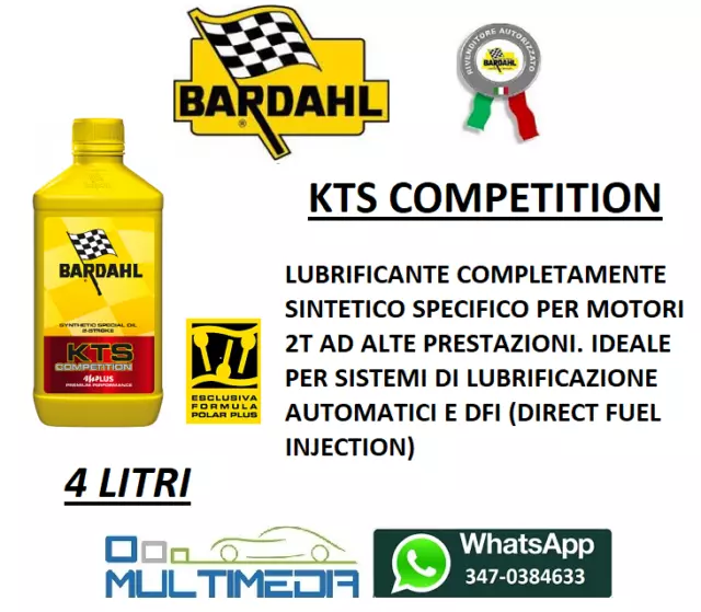 4 Litri Olio Miscela Motore Bardahl Scooter Kts Competition 2 Tempi Moto