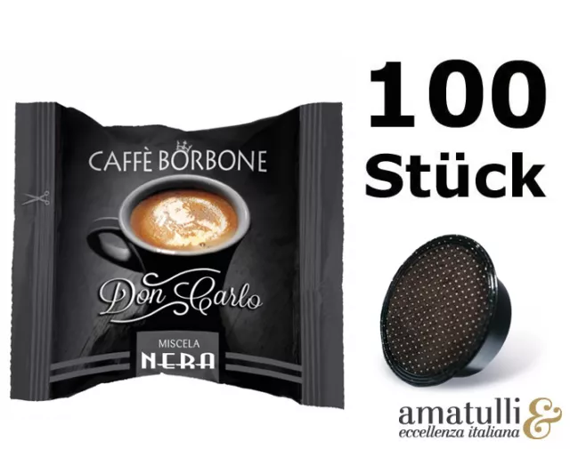 Caffè Borbone NERO 100 Kapseln - DonCarlo - kompatibel mit A Modo Mio - Schwarz