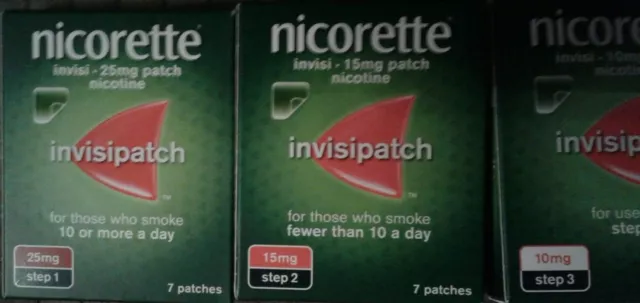 Nicorette Invisi Patch - Schritt 1 x 7, Schritt 2 x 7 und Schritt 3 x 7 Patches