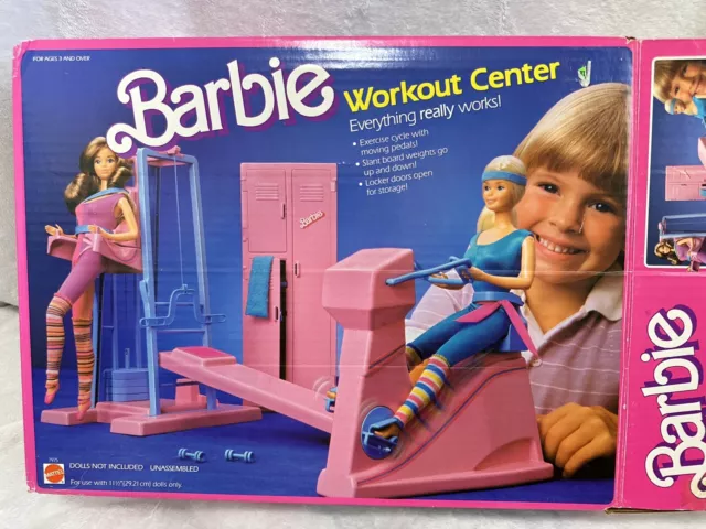 Vintage Barbie Doll Clothes Workout Bodysuit Leg warmers Duffle Pink Blue  80's